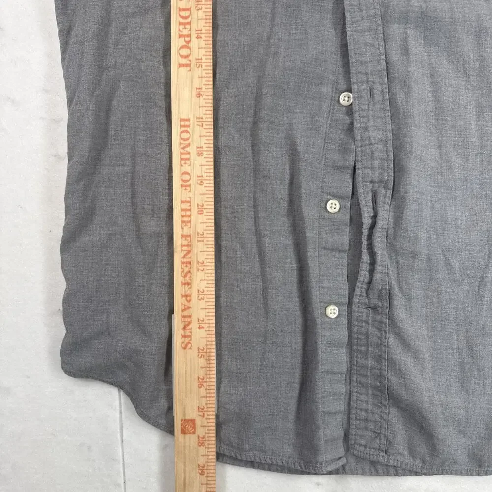 Banana Republic Shirt Mens Large Gray Luxe Flannel Fit Long Sleeve Button Up